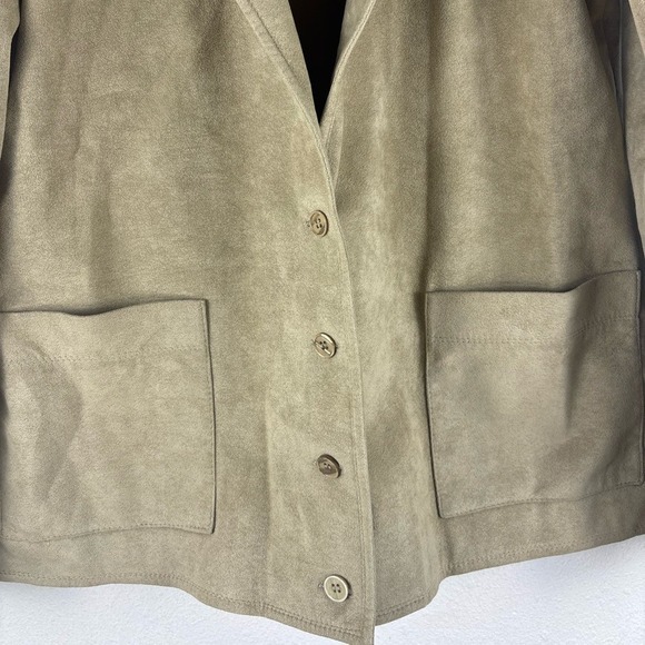 Vintage Samuel Robert by Peter Hatsi Androu Womens 6 Tan Suede‎ Button Up Blazer - Picture 3 of 8